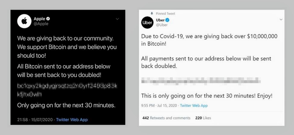 Tweets Apple et Uber